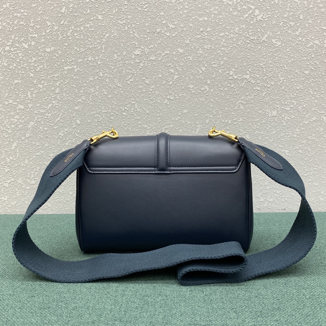 Celine Teen Soft 16 Smooth Calfskin Shoulder Bag Dark Blue 196853